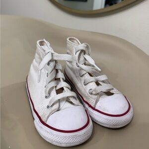 Toddler White Classic High Top Converse | Size 8C